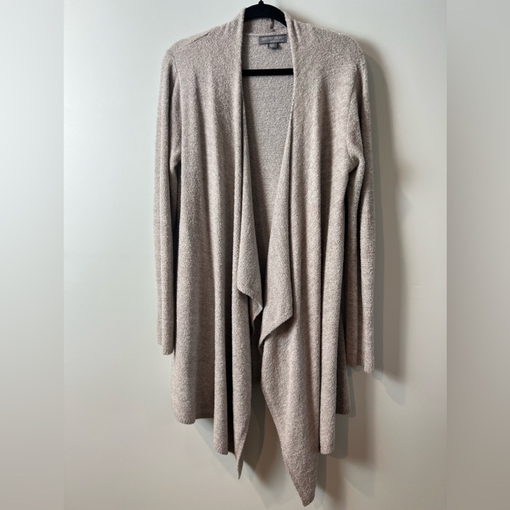 Barefoot Dreams Oatmeal Color Drape Front Cardigan Bamboo Chic Lite L/XL